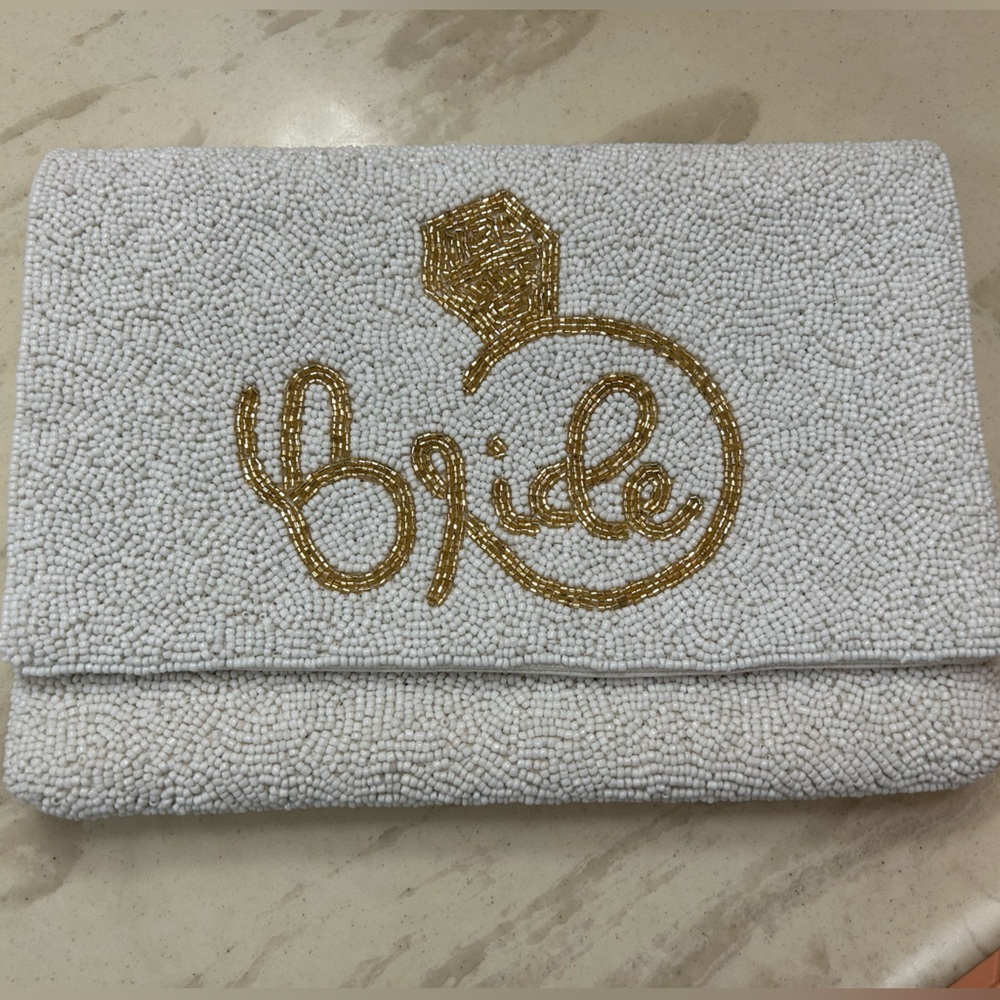 Beaded bride clutch/purse